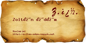 Zoltán Ádám névjegykártya